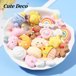 【 Cute Deco 】1Pc-การ์ตูนน่ารักดวงอาทิตย์ (10 แบบ) ดวงอาทิตย์ยิ้ม / ดาวนอนหลับสีเหลือง / ดาวสีฟ้า / ปุ่ม Crocs ดาว / Jibbitz น่ารัก Croc รองเท้า DIY / วัสดุเรซิน เสน่ห์ สําหรับ DIY