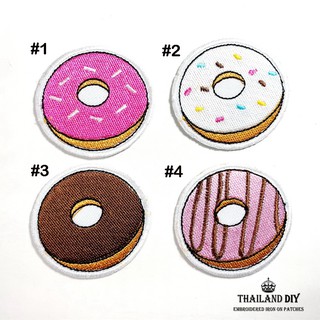 [ พร้อมส่ง ] ตัวรีดติดเสื้อ ลาย โดนัท การ์ตูน เด็ก น่ารัก Donut Patch งานปัก DIY ตัวรีด อาร์ม ติดเสื้อผ้า กางเกง กระเป๋า