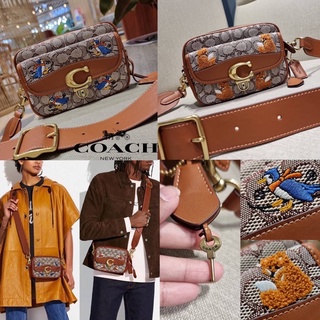 COACH C7764 STUDIO CAMERA BAG 19 IN SIGNATURE TEXTILE JACQUARD WITH CREATURES 🦊 🦜