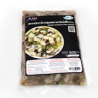 ปลาหมึกทาโกะปรุงรสวาซาบิแช่แข็ง (ตรา เอ-ได) 500 กรัม/แพ็ค FROZEN SEASONED OCTOPUS (WASABI) (A-DAI BRAND)