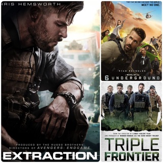 DVD หนังแอคชั่น ☆Extraction☆TripleFrontier☆6Underground - 3 เรื่องดัง #หนังฝรั่ง #แพ็คสุดคุ้ม (ดูพากย์ไทยได้-ซับไทยได้)