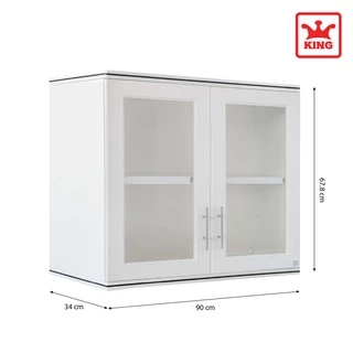 King Platinum ตู้แขวนคู่ รุ่นเซอร์คอน สีขาว ขนาด 90x67.8x34 ซม.