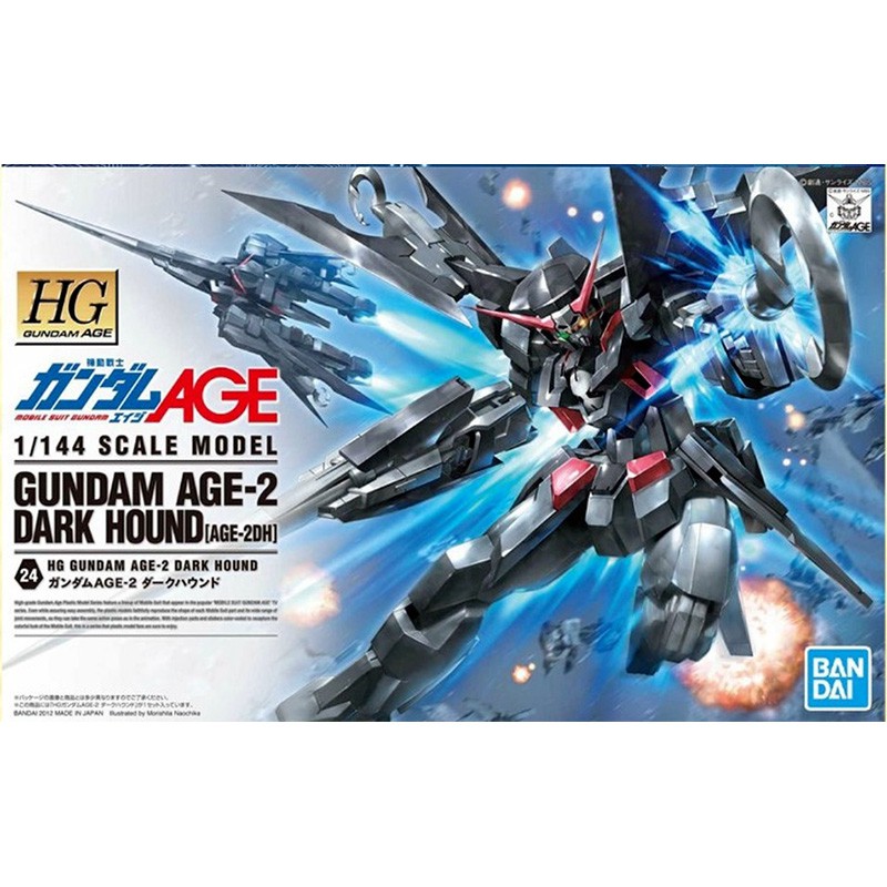 ฟิกเกอร์กันพลาอะนิเมะGundam Gundam Model Kit Anime Figure HG AGE 1/144 24 Dark Hound AGE2 Genuine Gunla Model Anime Acti