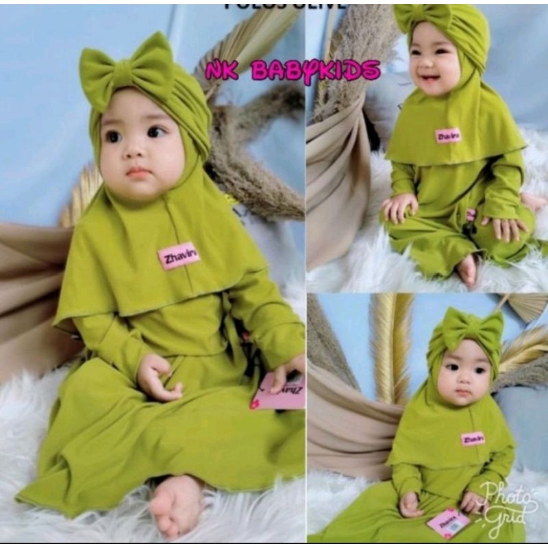 Baby &S gamis / น่ารักและน่ารัก azaibah / S 0-6 เดือน M 6 เดือน-1 ปี L 2-3 ปี XL3-4 ปี / syari gamis