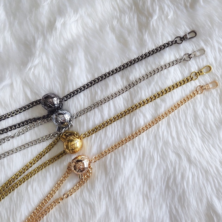 สายกระเป๋าโซ่ PU : สายโซ่โลหะ ⛓ รุ่นปรับระดับได้ ⛓ PU chain strap