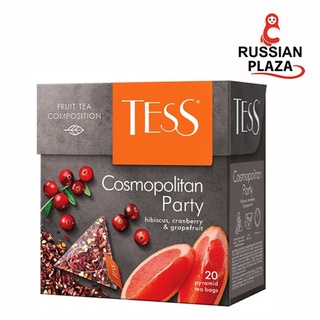 ชาเบอร์รี่ Tess Cosmopolitan Party ในซองปิรามิด สินค้านำเข้าจากรัสเซีย ชาหอมคุณภาพดีแบรนด์ดังจากรัสเซีย จำนวน 20 ซอง