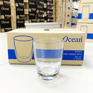 [กล่อง 6ใบ] แก้วน้ำ 365มล. แก้ววิสกี้  Ocean TIARA DOUBLE ROCK B12013