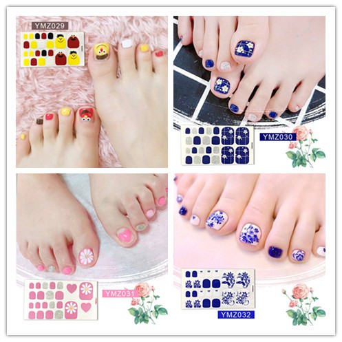 สติ๊กเกอร์ลายการ์ตูน สไตล์เกาหลีสำหรับติดตกแต่งเล็บเท้า  A001 - 030 - รูปที่ 6