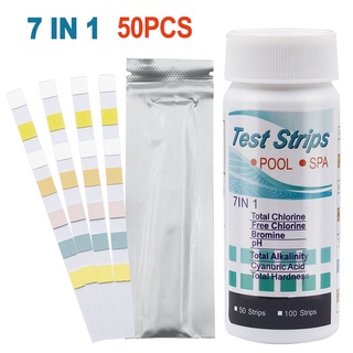 50~100pcs 7 in 1 Pool Test Strips Quick and Accurate for Swimming Pool Household Water