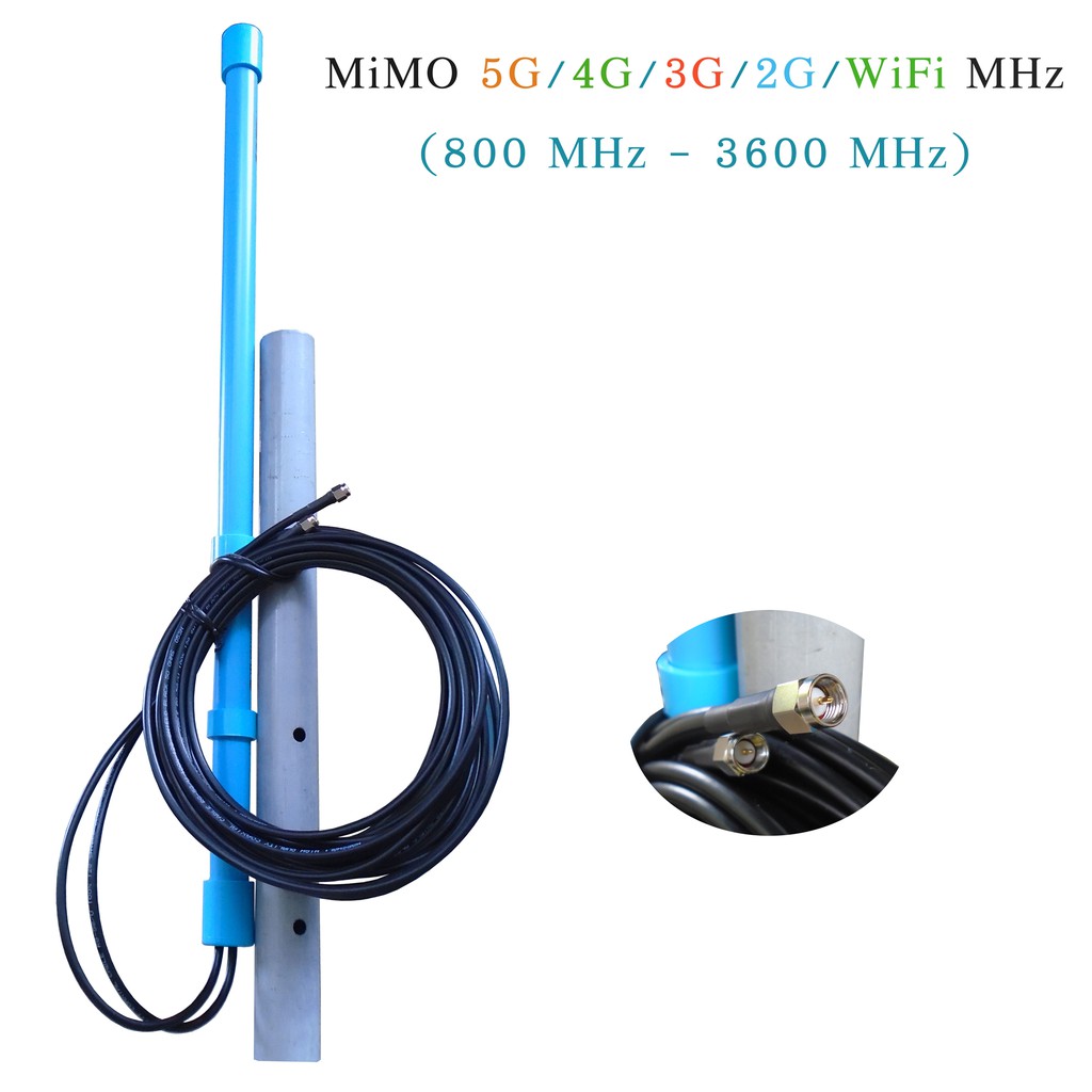 เสาอากาศ 🥁🎻🎺📯🔔1000☝️✌️🥢MiMO 2CA 5G 4G 3G🔄ไปด้วยทุกที่มีRouterใส่ซิม2CA 5เมตร x 2 เส้น👌🌧️🌧️