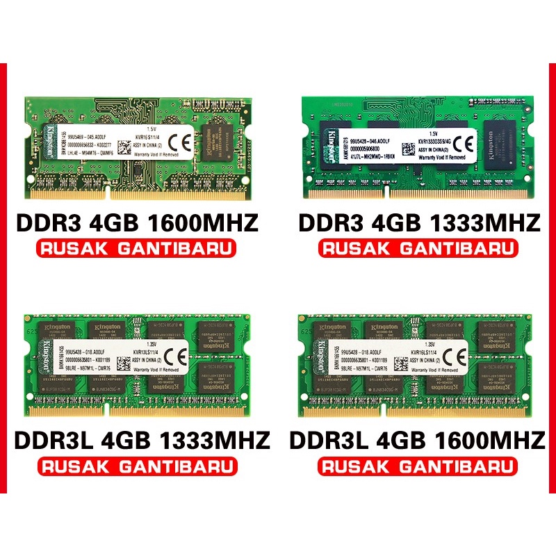 Kingston DDR3/DDR3L หน่วยความจำ 4GB 8GB หน่วยความจำโน้ตบุ๊ค PC3-14900/12800 204Pins 1.5V/1.35V RAM DDR3 หน่วยความจำแล็ปท็อป