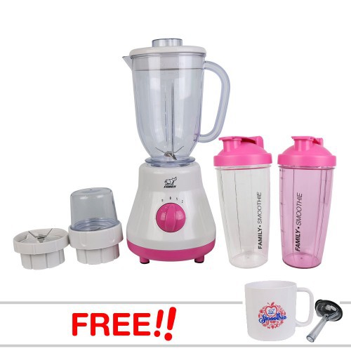 Family  เครื่องปั่นมัลติฟังก์ชั่น มาครบ 3 ใบมีด  โถปั่น แถมฟรี กระบอก  2 ใบ