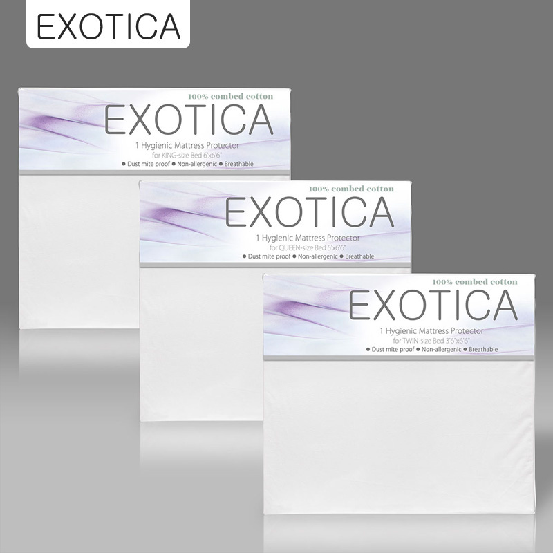 EXOTICA ผ้ารองฟูกกันไรฝุ่น ขนาด 6ฟุต / 5ฟุต / 3.5ฟุต ผ้าฝ้าย 100%