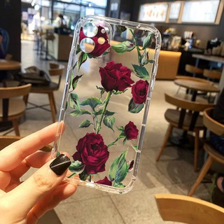 เคสiPhone12promax สไตล์เกาหลี ความกดอากาศ ฝาครอบป้องกันการตกใหม่ เคสโทรศัพท์มือถือนิ่ม แบบใส ลายดอกกุหลาบ สไตล์เกาหลี สําหรับ  เคสไอโฟน11 โทรศัพท์ ip i 6s 7 8 plus 11 เคสไอโฟน 13 เคสไอโฟน 14 เคสไอโฟน 12 pro max mini เคสไอโฟน7พลัส xs XR iPhone case