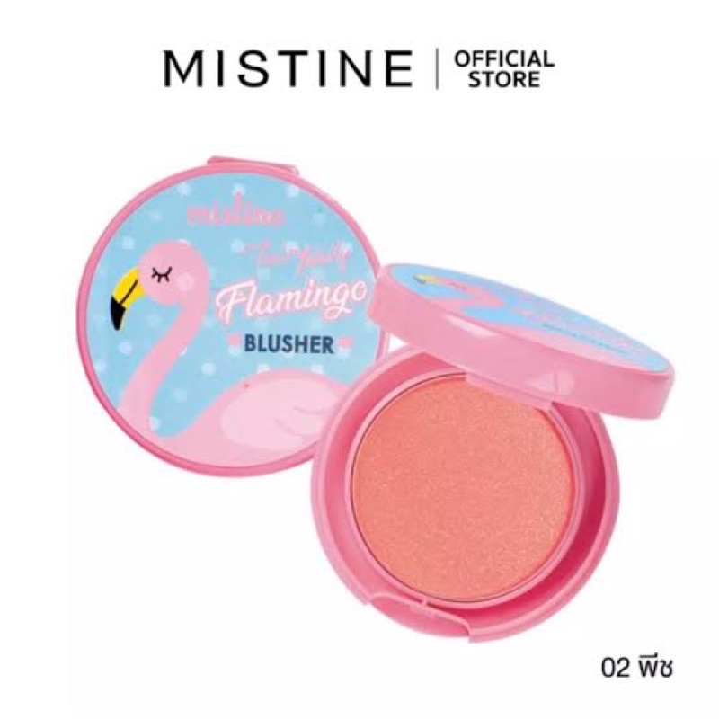 ทาแก้มมิสทินบลัชออนเนื้อชิมเมอร์  MISTINE FAIRY DOLLY FLAMINGO BLUSHER 3กรัม(มีให้เลือก2สี)