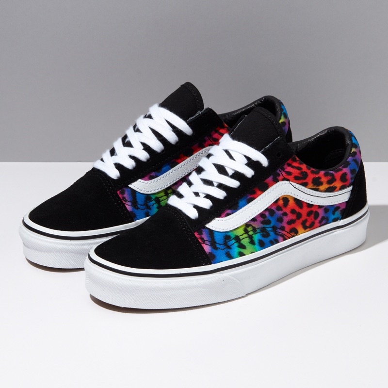 rainbow spot leopard vans