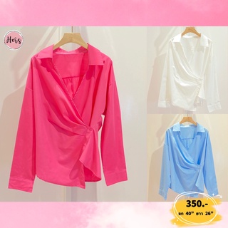 เสื้อคอเชิ้ต ทรงสวยป้ายหน้า เรียบหรู