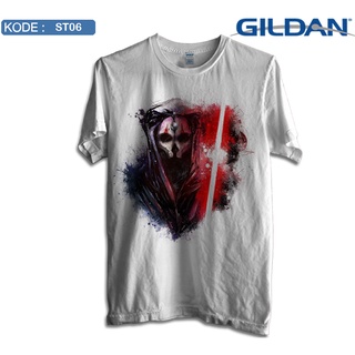 เสื้อยืดสีดำอินเทรนด์GILDAN เสื้อยืด ลายโลโก้ Star WARS ST06 ของแท้S-4XL