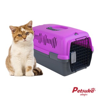 [Petsuka] กล่องใส่สุนัขและแมว Petsuka Pet Cage กรงหิ้วสำหรับเดินทาง สีชมพู