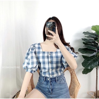 เสื้อแขนตุ๊กตาลายสก็อต4สี 💖