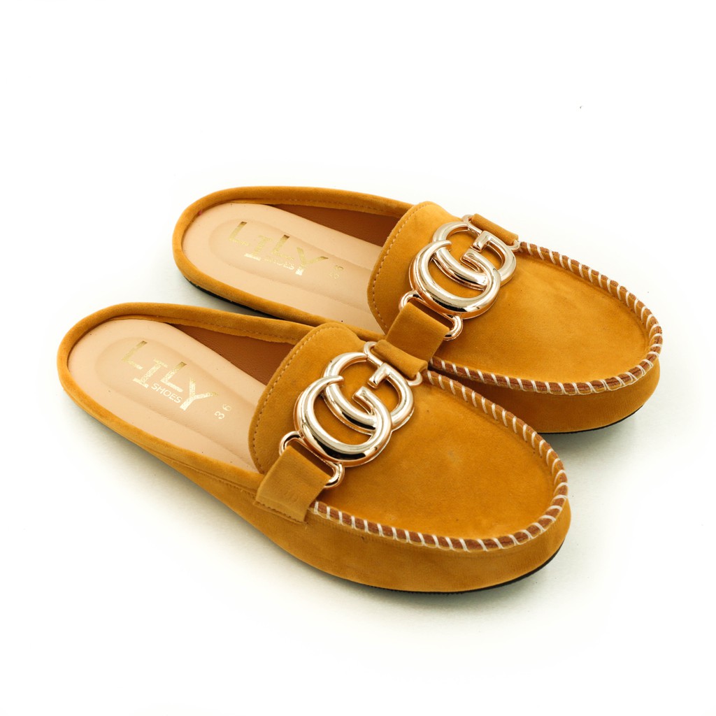 Size 36-40 รองเท้าคัทชู เปิดส้น แบบอะไหล่ CG หนังกำมะหยี่ Lily Shoes [ใส่โค้ด DEC50SC รับส่วนลด 50 บาท] - รูปที่ 3