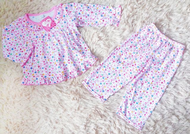 ชุดนอนเด็กหญิง ลายดอก เนื้อผ้าดี นิ่มมาก แขนสั้น-ขายาว งานไทย เกรด A (1-4ปี) - รูปที่ 3