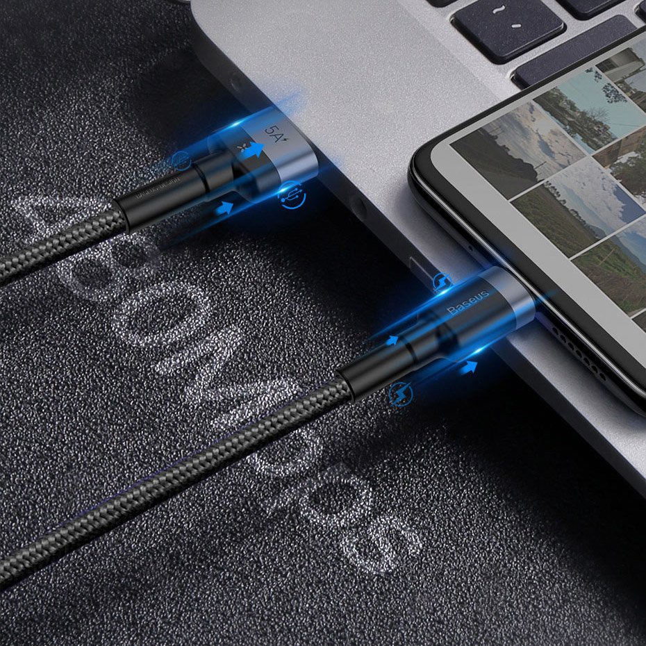 Baseus Cafule HW 40W/5A สายชาร์จ Huawei รองรับ Super Charge สายถัก USB เสียบได้ 2 ฝั่ง - รูปที่ 4