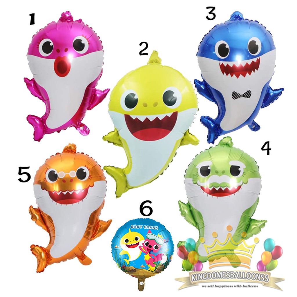 ลูกโป่งฟอยล์วันเกิด Baby Shark | ครอบครัวเบบี้ฉลาม | ครอบครัวเบบี้ฉลาม