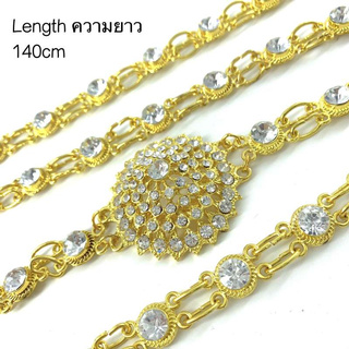 Vintage Jewelry สร้อยสังวาลย์ ประเพณี ชุดไทย สี่สี เต็มไปด้วยเพชร สังวาลย์