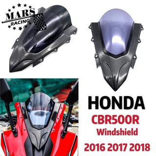 รถจักรยานยนต์กีฬา Racing Double Bubble Windshield WindScreen Visor Viser Deflector สำหรับ HONDA CBR500R CBR-500R CBR500-R 2016 2017 2018 honda cbr500r cbr 500r cbr-500r 16-18