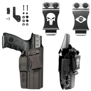 Kydex ซองหนังภายในสำหรับ beretta APX ขนาดเต็ม9mm .40 Magazine MAG Holder Charger Port Metal CLIP FLAP Claw Skull