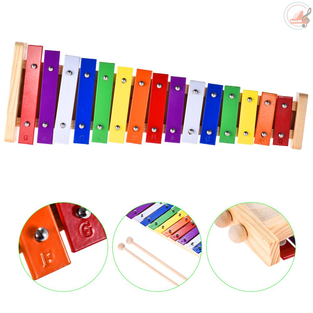 HENRY Colorful Glockenspiel Xylophone Wooden & Aluminum Percussion ...
