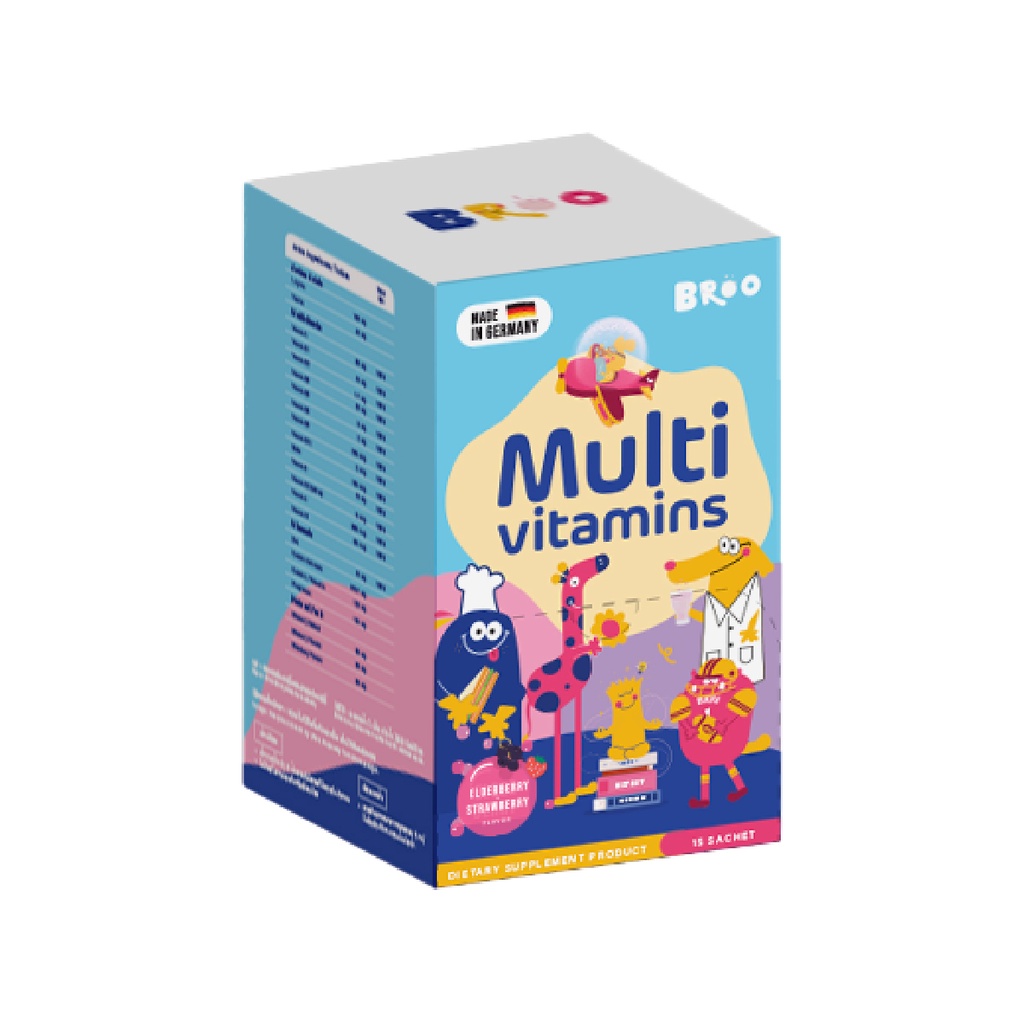 [ 3 แถม 1 ] BROO multivitamins for kids - 15 sachets [ 3 FREE 1 ]