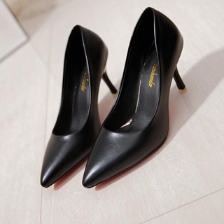 ผู้หญิงรองเท้าส้นสูงรองเท้าผู้หญิง Spring New Style Patent Leather Hipster Pointed High Heel Shoes Thin Heeled