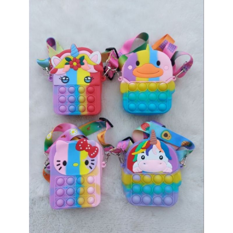 Pop It Rainbow Bag, กระเป๋าสะพาย Pop It, กระเป๋าเด็ก Pop It, กระเป๋า Pop It Viral