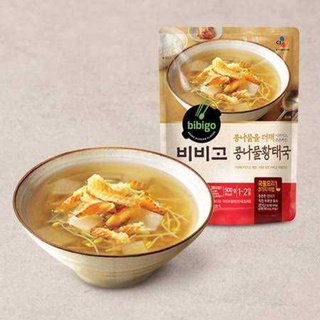 ซุปถั่วงอกปลาแห้งเกาหลี, bean sprout and pollock hang over soup ขนาด 500g. ยี่ห้อ CJ BIBIGO