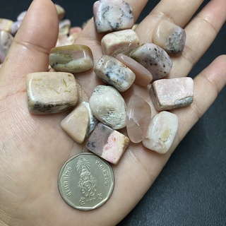 หินพิ้งค์โอปอลทรงเหลี่ยม จัดชุด 30 กรัม  Pink opal