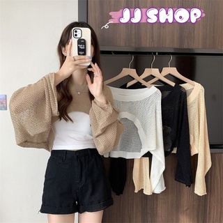 JJ shop💜 พร้อมส่ง เสื้อถักไหมพรมคอกม แขนยาวดีเทลรูระบายทั้งตัวแมทต์กับเก๋ๆ "C558" -C