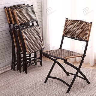 เก้าอี้พับได้ เก้าอี้หวาย กลางแจ้ง รับน้ำหนักได้ 150 kg Rattan Chair Minihouse