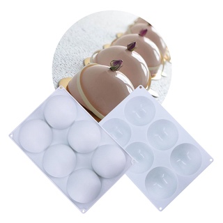 แม่พิมพ์ ซิลิโคน ครึ่งวงกลม 6 ช่อง (คละสี) Silicone Mousse Mold Six-Piece round