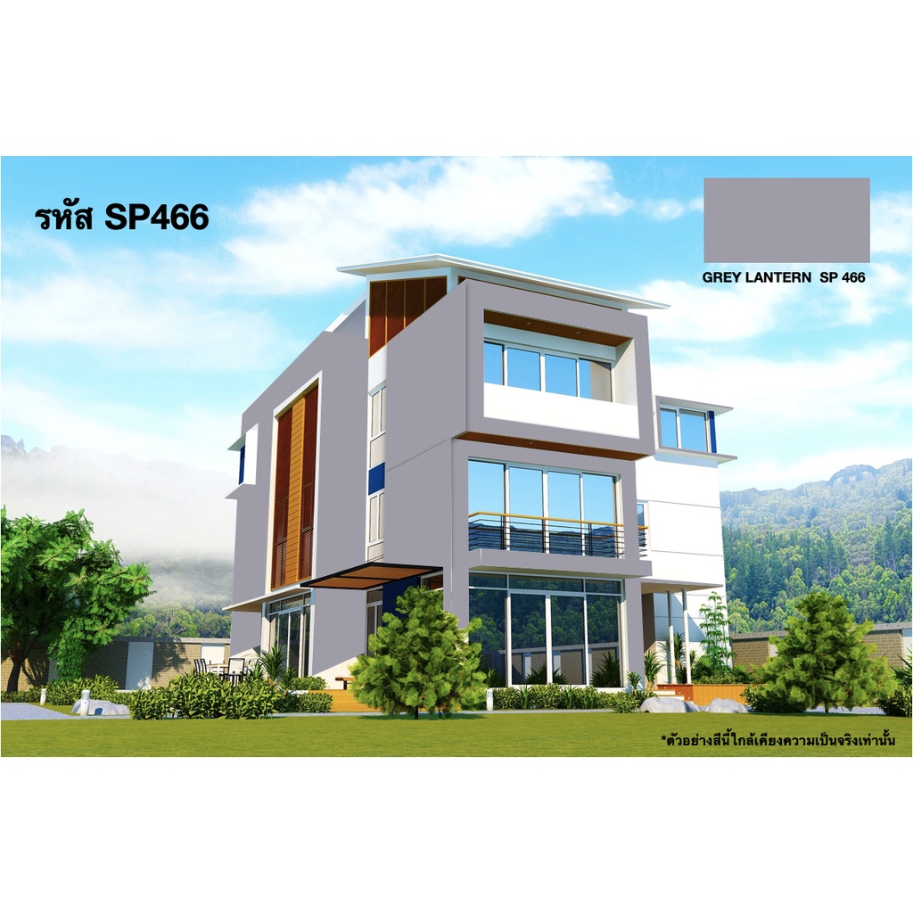 เอสคลาสชิลด์ สีทาบ้าน สีน้ำอะคริลิค 100% สำหรับทาภายนอกและภายใน ขนาดแกลลอน 3.5 ลิตร เฉดสีดำ สีเทา - รูปที่ 3