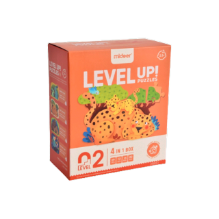 Mideer มีเดียร์ Level Up! Puzzles 2- animals จิ๊กซอว์ 4 in 1 รูปสัตว์น้อยแสนรู้