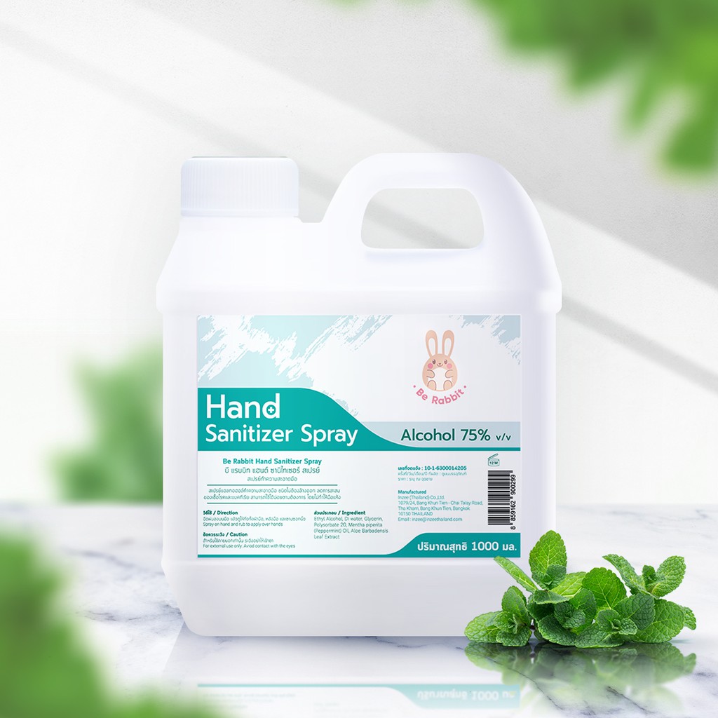 แอลกอฮอล์ สเปรย์ 75% ขนาด 1000 ml / กลิ่น เปปเปอร์ มินต์ / Food Grade