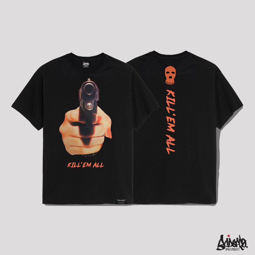 🔥 11.11. SALE 🔥 ® เสื้อ Oversize รุ่น Kill  สีดำ ( ลิขสิทธิ์แท้ ) เสื้อตัวใหญ่ ชาย แขนสั้น M L OS