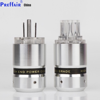 Preffair New OEM Hi-End Rhodium Plated  US Power Cable Plug IEC Connector Female male Plug for Hifi power Plug extension adapter