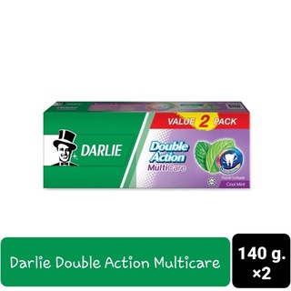 ยาสีฟัน [แพ็คคู่ 140g.×2] Darlie double action multicar ดาร์ลี่ ดับเบิ้ล แอ็คชั่น มัลติแคร์