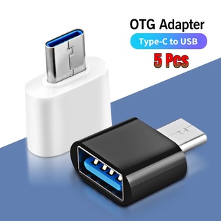 อะแดปเตอร์แปลง Type-C เป็น USB OTG ความเร็วสูง แบบพกพา สําหรับโทรศัพท์มือถือ แท็บเล็ต Huawei Android 2.0 5 ชิ้น