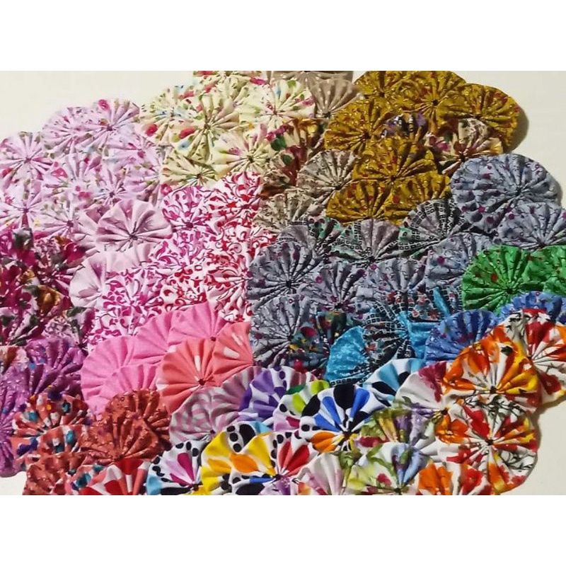 คละสี/คละลาย/100ชิ้น 2" YOYO โยโย่ผ้ากลม 6ซม. สำหรับตกแต่ง ทำเครื่องประดับ งานฝีมือ diy งานต่อผ้า patchwork quilt yoyo