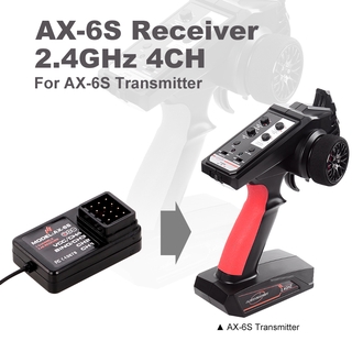 ตัวรับส่งสัญญาณ AX-6S AUSTAR AX-6S 2.4G 4CH อุปกรณ์เสริม สําหรับรถไต่หินบังคับ AX-6S TRX4 Axial SCX10 D90