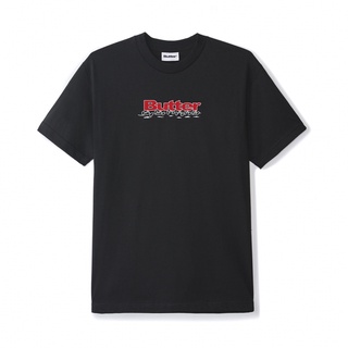 BUTTER GOODS เสื้อยืด RUNNING LOGO TEE ASH BLACK สีดำ